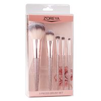 Fashion Contrast Color Bright Handle Beauty Tool 5 Makeup Brush Set Wholesale Nihaojewelry main image 6