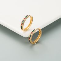 Korean Colorful Small Circle Copper Zircon Earrings Wholesale Nihaojewelry main image 4