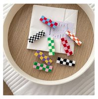 Hit Color Checkerboard Lattice Wave Shape Duckbill Clip Wholesale Nihaojewelry main image 5