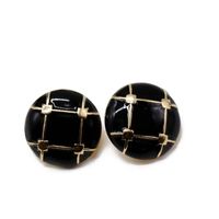 Retro Metal Oil Black Contrast Color Drop Oil Round Earrings Wholesale Nihaojewelry main image 6
