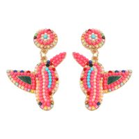 Fashion Color Beads Bird Earrings Wholesale Nihaojewelry sku image 1