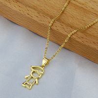 Simple Hollow Figure Zircon Necklace Wholesale Nihaojewelry sku image 1