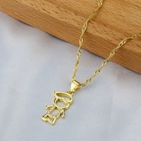 Simple Hollow Figure Zircon Necklace Wholesale Nihaojewelry sku image 2