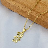 Simple Hollow Figure Zircon Necklace Wholesale Nihaojewelry sku image 3