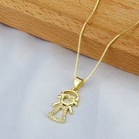 Simple Hollow Figure Zircon Necklace Wholesale Nihaojewelry sku image 10