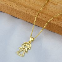 Simple Hollow Figure Zircon Necklace Wholesale Nihaojewelry sku image 5
