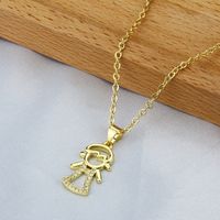 Simple Hollow Figure Zircon Necklace Wholesale Nihaojewelry sku image 7