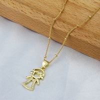 Simple Hollow Figure Zircon Necklace Wholesale Nihaojewelry sku image 8