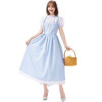 Cosplay Costume Fairy Tale Grid Farm Girl Long Dress Wholesale Nihaojewelry sku image 1