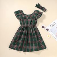 Summer Flying Sleeve Plaid Baby Dress Wholesale Nihaojewelry sku image 10