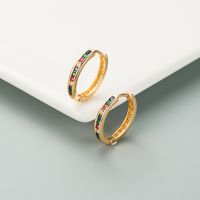 Korean Colorful Small Circle Copper Zircon Earrings Wholesale Nihaojewelry sku image 1