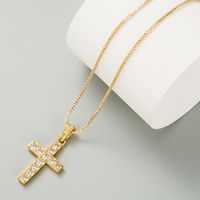 Fashion Cross Pendant Copper Gold-plated Necklace Wholesale Nihaojewelry sku image 1