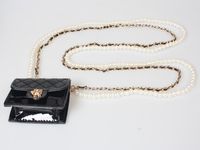Cross-body Mini Waist Bag Pearl Chain Double Layer Waist Chain Wholesale Nihaojewelry sku image 1