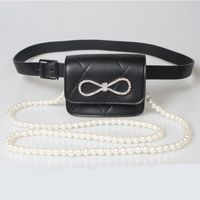 Cute Pearl Chain Rhinestone Small Bag Waist Chain Decor Belt Wholesale Nihaojewelry sku image 1