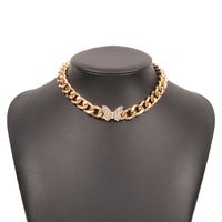 Hip-hop-diamant-schmetterling Dicke Kurze Halskette Großhandel Nihaojewelry sku image 1
