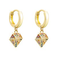 Color Geometric Pendant Copper Inlaid Zircon Earrings Wholesale Nihaojewelry main image 2