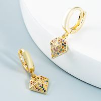 Color Geometric Pendant Copper Inlaid Zircon Earrings Wholesale Nihaojewelry main image 7