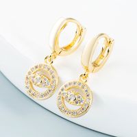 Color Geometric Pendant Copper Inlaid Zircon Earrings Wholesale Nihaojewelry sku image 1