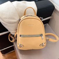New Metal Zipper Solid Color Backpack Wholesale Nihaojewelry main image 4