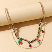 Creative Double Layer Geometric Christmas Necklace Wholesale Nihaojewelry main image 2