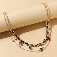 Creative Christmas Gift Christmas Boots Pendent Double Necklace Wholesale Nihaojewelry main image 1