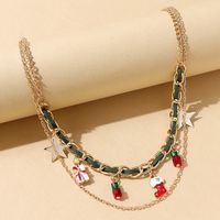 Fashion Trendy Christmas Boots Alloy Double Necklace Wholesale Nihaojewelry main image 1
