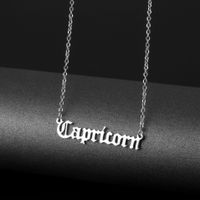 Fashion Twelve Constellation Titanium Steel Necklace Wholesale sku image 1