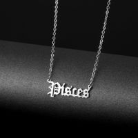 Fashion Twelve Constellation Titanium Steel Necklace Wholesale sku image 9