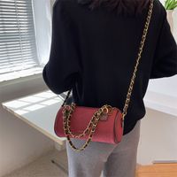 Retro Frosted Solid Color Double Chain Bag Wholesale Nihaojewelry sku image 1