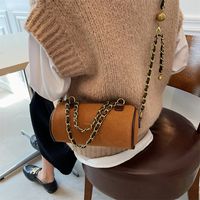 Retro Frosted Solid Color Double Chain Bag Wholesale Nihaojewelry sku image 4