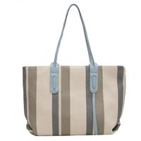 Fashion Large-capacity One-shoulder Contrast Color Striped Underarm Tote Handbags Wholesale Nihaojewelry sku image 1