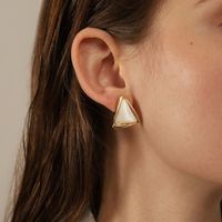 Simple Triangle Opal Earrings Wholesale Nihaojewelry main image 3