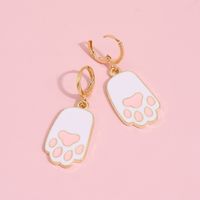 Wholesale Jewelry Dripping Oil Dog Paw Print Pendant Cartoon Earrings Nihaojewelry sku image 1