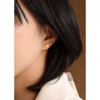 Korean Mini Heart-shaped Earrings sku image 4