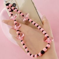 Acrylic Color Peach Heart Bohemian Striped Beads Mobile Phone Chain Wholesale Nihaojewelry sku image 2
