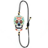 Halloween Ethnic Colored Skull Head Miyuki Bead Woven Bracelet Wholesale Nihaojewelry sku image 8