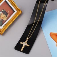 Korean Copper Inlaid Zirconium Cross Necklace Wholesale Nihaojewelry main image 5