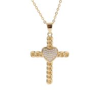 Korean Copper Inlaid Zirconium Cross Necklace Wholesale Nihaojewelry main image 6