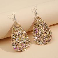 Christmas Leather Pu Sequined Water Drop Earrings Wholesale Nihaojewelry main image 1
