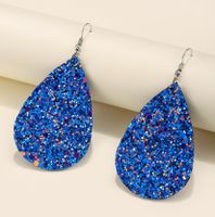 Christmas Leather Pu Sequined Water Drop Earrings Wholesale Nihaojewelry main image 5
