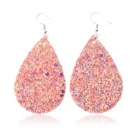 Christmas Leather Pu Sequined Water Drop Earrings Wholesale Nihaojewelry main image 3