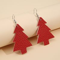 New Christmas Lychee Pattern Double-sided Printing Pu Earrings Wholesale Nihaojewelry main image 1