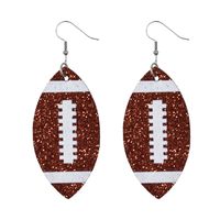Creative Rugby Sequin Glitter Color Leather Earrings Wholesale Nihaojewelry main image 4