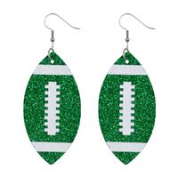 Creative Rugby Sequin Glitter Color Leather Earrings Wholesale Nihaojewelry main image 5