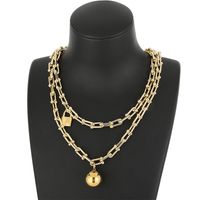 Wholesale Fashion Geometric Copper 18K Gold Plated Pendant Necklace main image 6