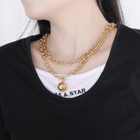 Wholesale Fashion Geometric Copper 18K Gold Plated Pendant Necklace main image 5