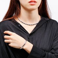 Simple Stainless Steel Collar Bracelet Suit Wholesale Nihaojewelry main image 3