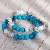 Retro Blue And White Turquoise Beads Bracelets Wholesale Jewelry Nihaojewelry main image 3