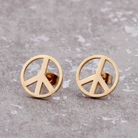 Simple Style Flower 18K Gold Plated No Inlaid Titanium Steel Wholesale main image 5