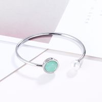 European And American New Foreign Trade Simple Green Glass Crystal Open Pearl Bracelet Women's Accessories Supply Wholesale main image 3